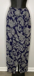 Giorgio Armani Le Collezioni Pantalone Drappeggiato Blu Grigio Bianco Floreale Anteriore Tg 40 - Foto 1 di 8
