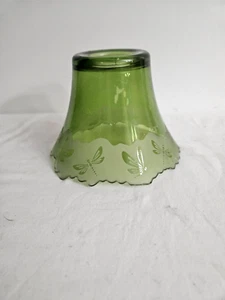 Vintage Libelle Glas Lampenschirm 6" Breite x 4,5" Höhe Grün Frost - Bild 1 von 7