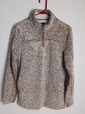 Пуловер Chico Grizzly Sherpa пушистый мягкий на четверть молнии теплый размер маленький желтовато-коричневый - Изображение 1 из 4