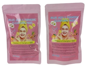 Turmeric Kojic Acid Cleansing Pads, 40pcsTurmeric Cleansing Pads Lot Of 2 - Picture 1 of 9