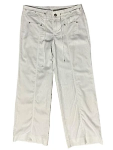Womens Bay Studio White Linen Blend Yacht Wide Leg Pants Size 10 Pockets - Picture 1 of 19