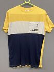 Fila Yellow, Navy & White Short Sleeve Long T Shirt - UK Men's Size XS