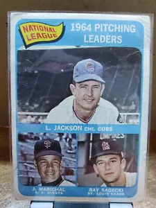 1965 Topps #10 NL Pitching Leaders/Larry Jackson/Ray Sadecki/Juan Marichal - Picture 1 of 2