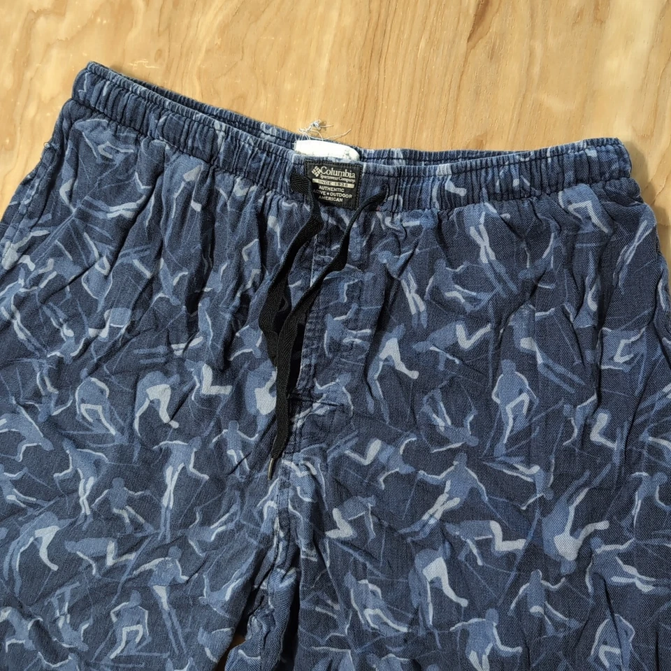 Pantalones deportivos delgados Columbia vintage raros para hombre azul medio estampado esquí 30x29 Foto 1 de 4