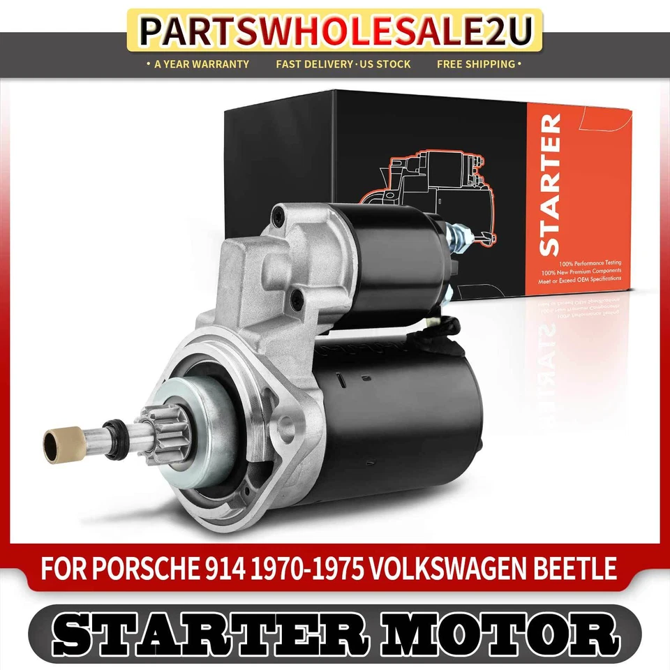 Motor De Arranque para Volkswagen Beetle Combi Fastback Porsche 914 1.1kW 12 V CCW 9T Foto 1 de 4