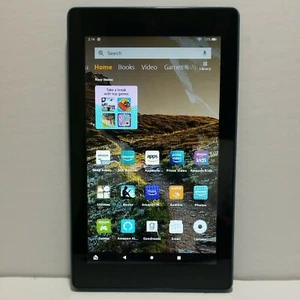 Amazon Fire 7 (9th Generation) - Blue 16GB Tablet With Alexa. 7" Display  - Picture 1 of 4
