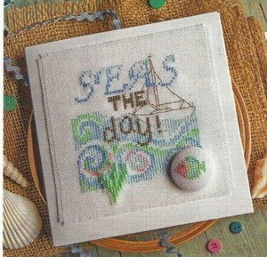 Sea Sail Fish, Tea Rose Vintage, Birthday Card Cross Stitch Pattern (a18b57)