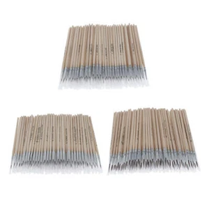 100x Lot Wood Pointed Tips Brush Painting Pen For Oil Watercolor Ceramic Art - Picture 1 of 7