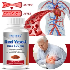 Red Yeast Rice 120 Capsules Helps Maintain Normal Cholesterol Level in Blood - Picture 1 of 11