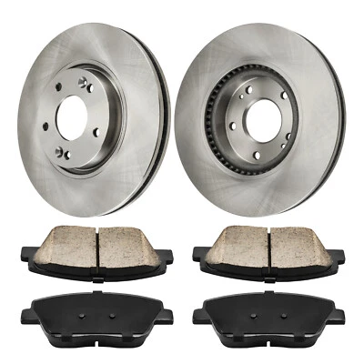 Front Rotors Ceramic Brake Pads for 2011-2014 2015 Kia Optima Hyundai Sonata US - Image 1 of 4