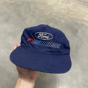 RARE Vintage 80s Ford F1 Blue Formula One Embroidered Blue Hat - Picture 1 of 4