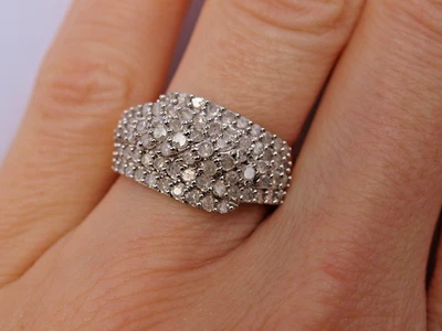 9ct yellow gold Diamond Cluster Multi-tier ring 4.70 grams size L - Image 1 of 4