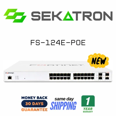 ♻️ NUEVO Conmutador Administrado Fortinet FS-124E-POE 24 Puertos Gigabit PoE+ ⚡Envío Rápido Foto 1 de 2