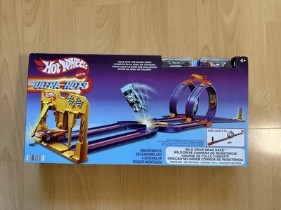 Hot Wheels Ultra Hots Wild Drive Drag Race Track Set With Police & Race Car - Image 1 of 3