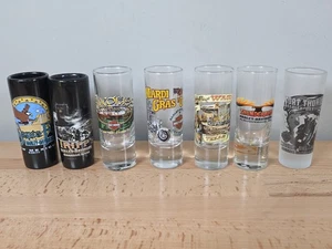 Early 2000's Harley Davidson Shot Glass Lot Of 7 - Picture 1 of 15