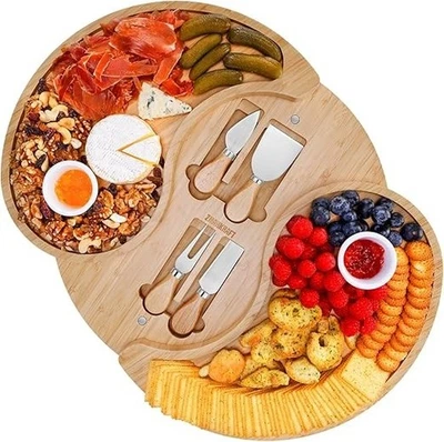 Conjunto de tabuleiro de charcutaria ZMARKRAFT 15,7” camada dupla. Novo em caixa lacrada de fábrica. - Imagem 1 de 4