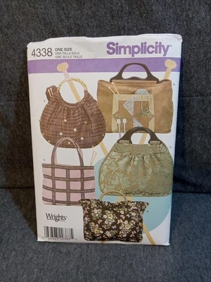 Simplicity Sewing Pattern #4338 Cut Pattern Handbags - Image 1 of 4