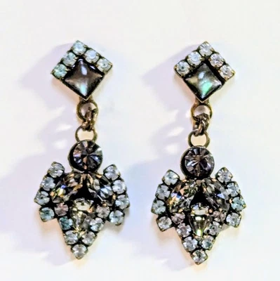 Sorrelli Brass Auora Borealis Crystals Drop Earrings 1.25 - Image 1 of 4