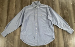 EXC COND Womens Ralph Lauren Button Down Oxford Shirt Pony Logo Blue sz 8 - Picture 1 of 6