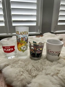 Georgia Savannah Atlanta Souvenir Coca-Cola Shot Glasses Lot - 4 various styles - Picture 1 of 2