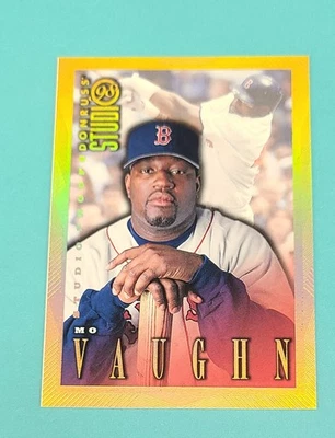 Tarjeta de béisbol 1998 Studio Studio Proofs Gold/300 #4 Mo Vaughn Boston Red Sox T9 Foto 1 de 2