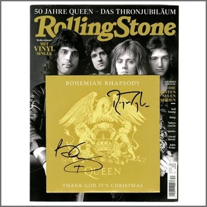 Queen Brian May & Roger Taylor Signed Single With Rolling Stone Magazine - Bild 1 von 1