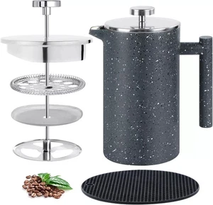 MOGGA French Press Coffee Maker 34oz Double Walled Insulated – Stainless Steel M - Picture 1 of 6