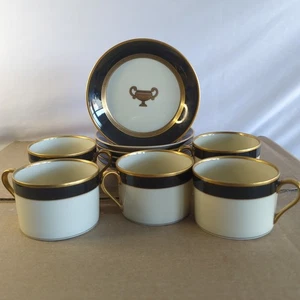 Fitz and Floyd Amphora Coffee Cups & Saucers 2 1/8" Tall Set Of 5 - Picture 1 of 8