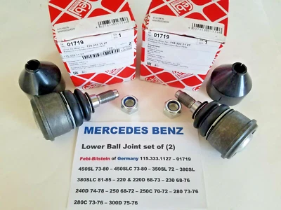 Mercedes Benz Lower Ball Joint Set Chassis 107 115 116, 350 380 450SL SLC  - Image 1 of 4