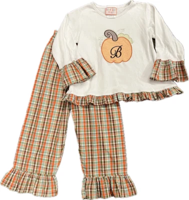 Southern Tots Otoño Calabaza Conjunto con Volantes Pantalones Niñas Talla 6 Foto 1 de 2
