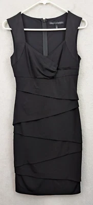 Vestido Vaina Casa Blanca Mercado Negro Talla 2 Negro Elástico Sin Mangas Tanque 0826 Foto 1 de 4