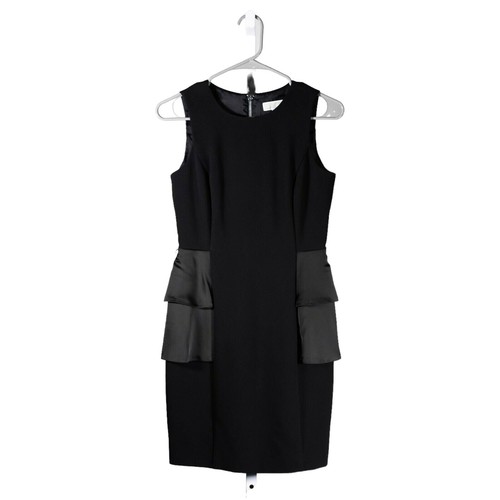 Michael Kors Vestito Donna Nero Senza Maniche Elasticizzato Cocktail Bodycon Tubino 0