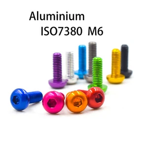 Aluminum Alloy Anodized Button Head Socket Cap Screws Allen Bolt Hex Drive M6 - Picture 1 of 6