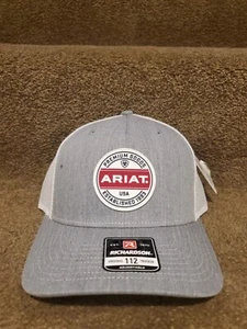 ARIAT Hat Mens Richardson Adjustable Snapback Trucker Baseball Cap Gray NWT! - Picture 1 of 5