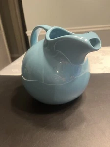 Vintage Hall Pottery Tilted Ball Pitcher Blue Ice Lip #633 USA Made - Picture 1 of 15