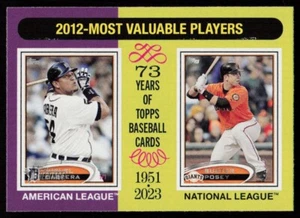 2024 Topps Heritage 2012 MVPs (Miguel Cabrera / Buster Posey) #199 BÉISBOL MLB - Imagen 1 de 2