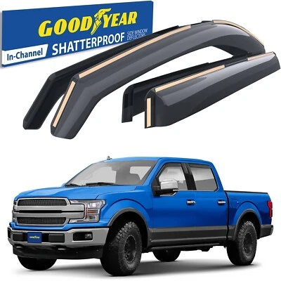 Parasoles de lluvia protectores de viento para Ford F-150 SuperCrew 2015-2020 Foto 1 de 4