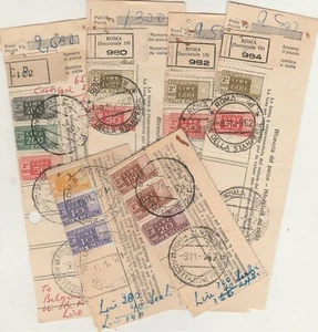ITALY Rare 6 Parcels Receipt Tied Multi Colored Official Postage Stamps 1962 - Picture 1 of 7