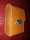 Brown Leather Made In England Hand Sewn Men's Brush & Comb Case. VGC.   UK (utb)