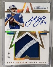 2021 Panini Flawless Star Swatch Signatures Jared Goff Lions GU Patch AUTO 04/20