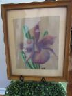 Vintage Purple Iris Floral Painting