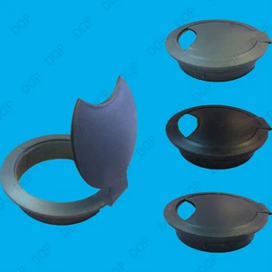 2x 65mm Computer Desk Hinged Grommet Table Cable Tidy Outlet Port Wire Cover - Picture 1 of 3