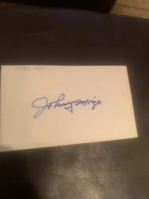 JOHNNY MIZE HOF SIGNED AUTOGRAPHED 3X5 INDEX CARD  - Image 1 of 2