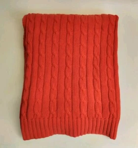 Ralph Lauren Cable Knit Cotton Blanket Throw 60"x 48" - Picture 1 of 3