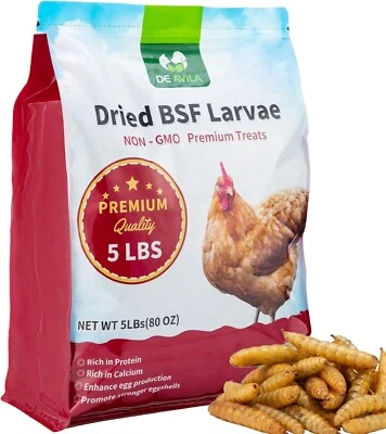 5LB Dried Black Soldier Fly Larvae for Chicken 86X Calcium Grubs for Laying Hens - Image 1 of 4