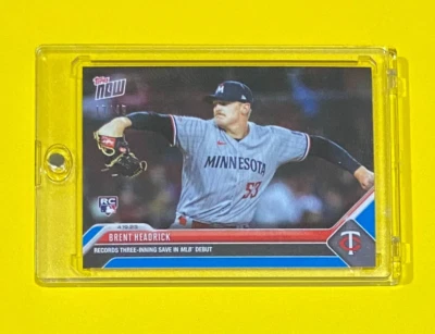 2023 MLB Topps Now Brent Headrick Rookie BLUE PARALLEL /49 SSP Twins #154 RC 🔥 - Image 1 of 3