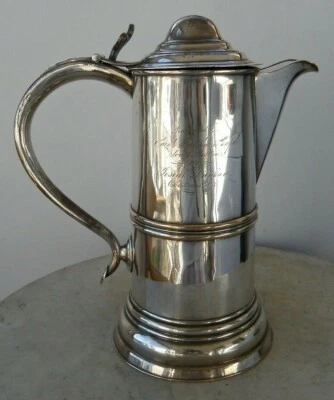 AMERICAN TANKARD SHEFFIELD PLACA 12" Flagon Boston Navidad Estilo Federal 1800s Foto 1 de 4