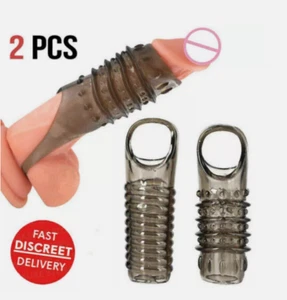 Men-Penis-Sheath-Penis Extender-Erection-Enlarger-Enhancer-Sleeve-Girth-Extender - Picture 1 of 11