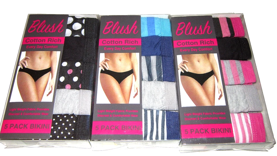 15  Size 5 BIKINI Womens Underwear Lightweight Cotton Panties - Image 1 of 4