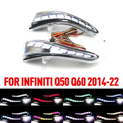 For Infiniti Q50 Q60 2014-22 RGB LED Mirror Sequential Signal Light & Fog Light - Изображение 1 из 4